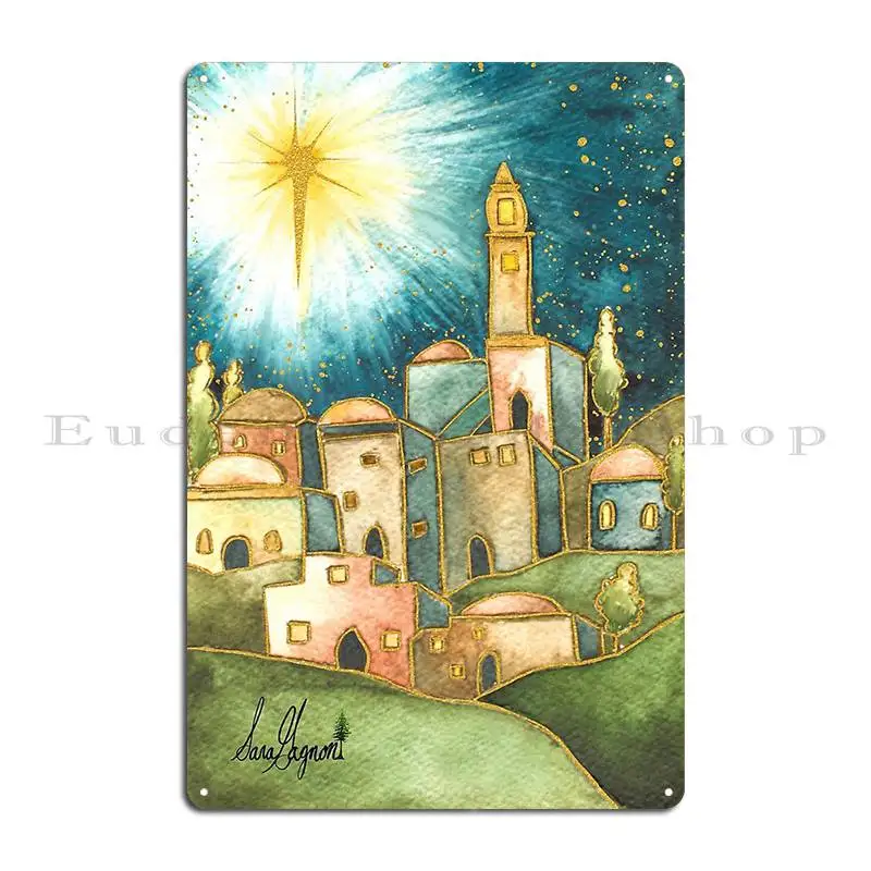 Маленький город бетлеем металлический знак дизайн создание кухонного дома