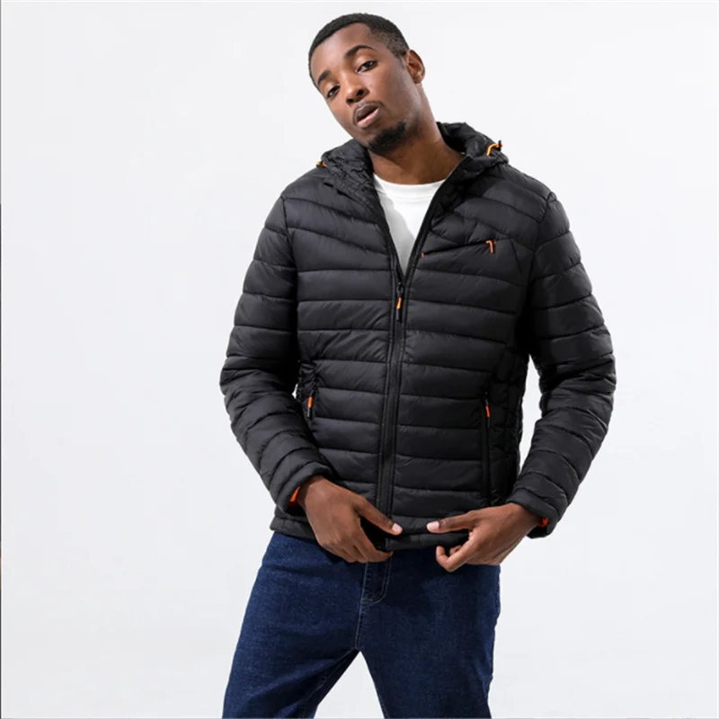 

2022 Winter Lightweight Down Cotton Shirt Men's Large Detachable Cap Rib Shirt Windproof Waterproof Multi Pockets