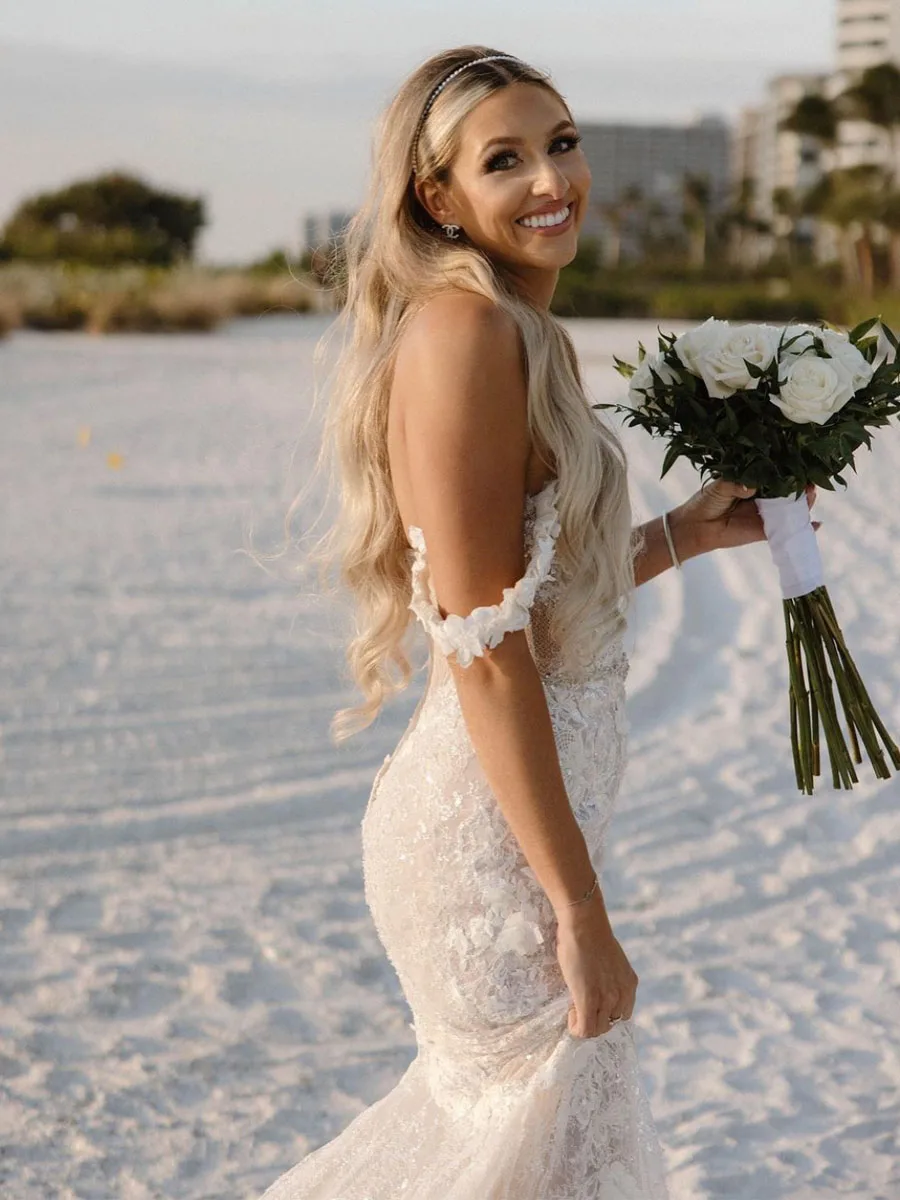 Женское блестящее свадебное платье принцессы романтичное кружевное невесты без