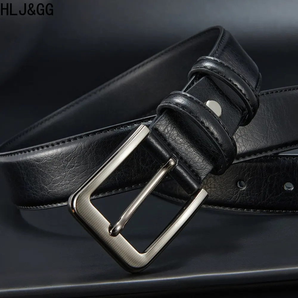 HLJ&GG High Quality Fashion Belts for Men Business Casual Pin Buckle Leather Belt for Man Classic Male Versatile Belts 2023 New