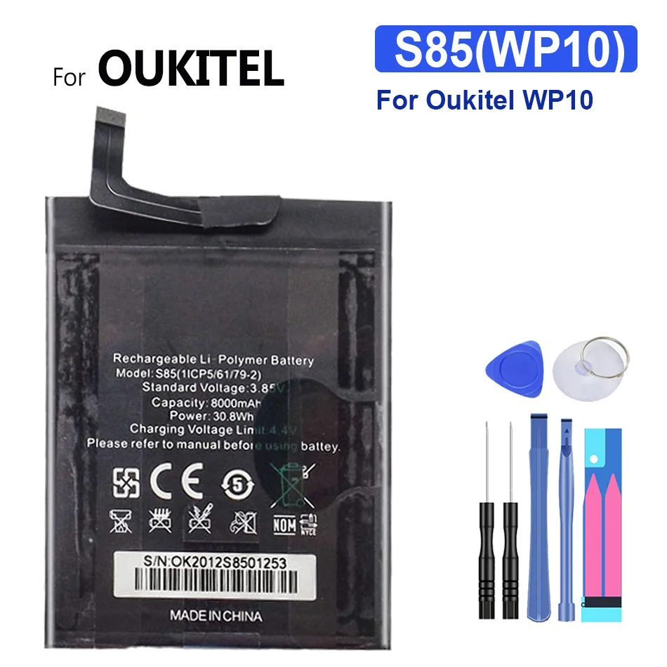 

Replacement Battery S85 (WP10) For Oukitel WP10 6.67 inch Mobile Phone 8000mAh