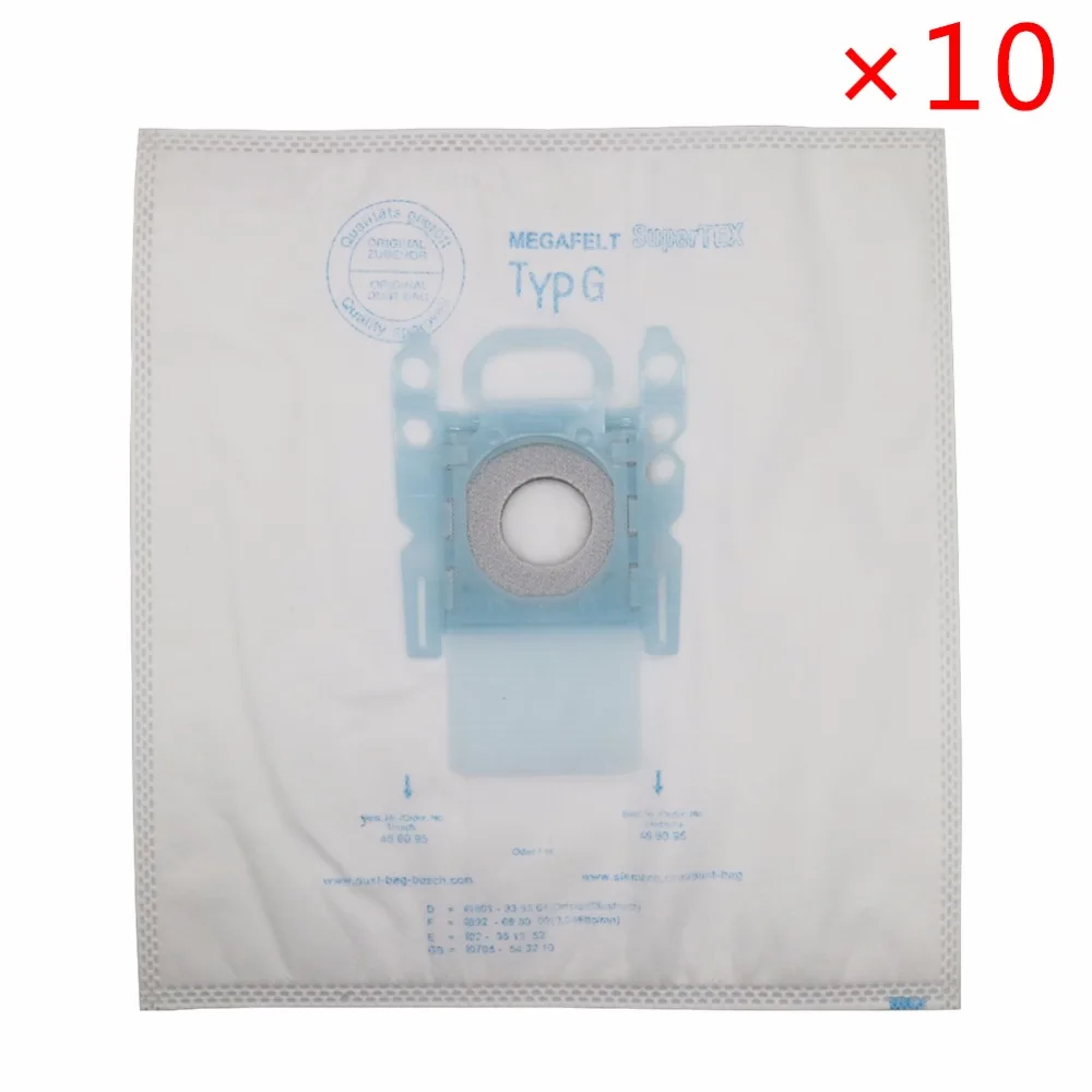 

10pcs vacuum cleaner dust bag Type G for GXXL GXL MegaAir SuperTex BBZ41FGXXL for SIEMENS BSG6 BSG7 BSGL3126