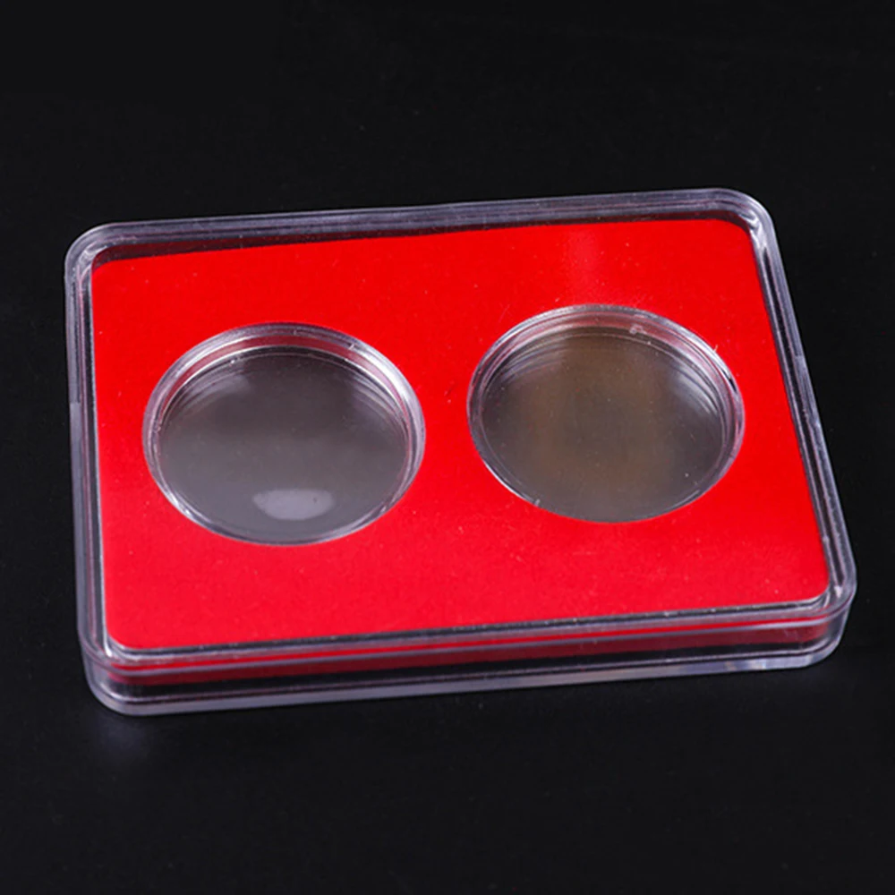 

Universal Coin Holder Display Case Organizer Collection Box Protector 2-Grid Coin Changer Holder Coin Collection Purse