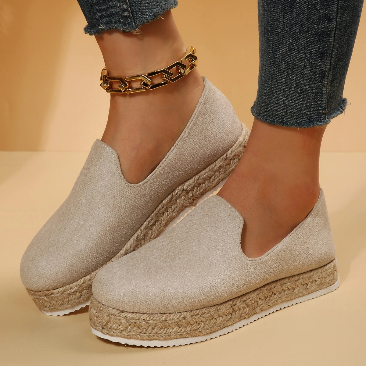 Лоферы женские холщовые с леопардовым принтом Нескользящие дышащие без застежки