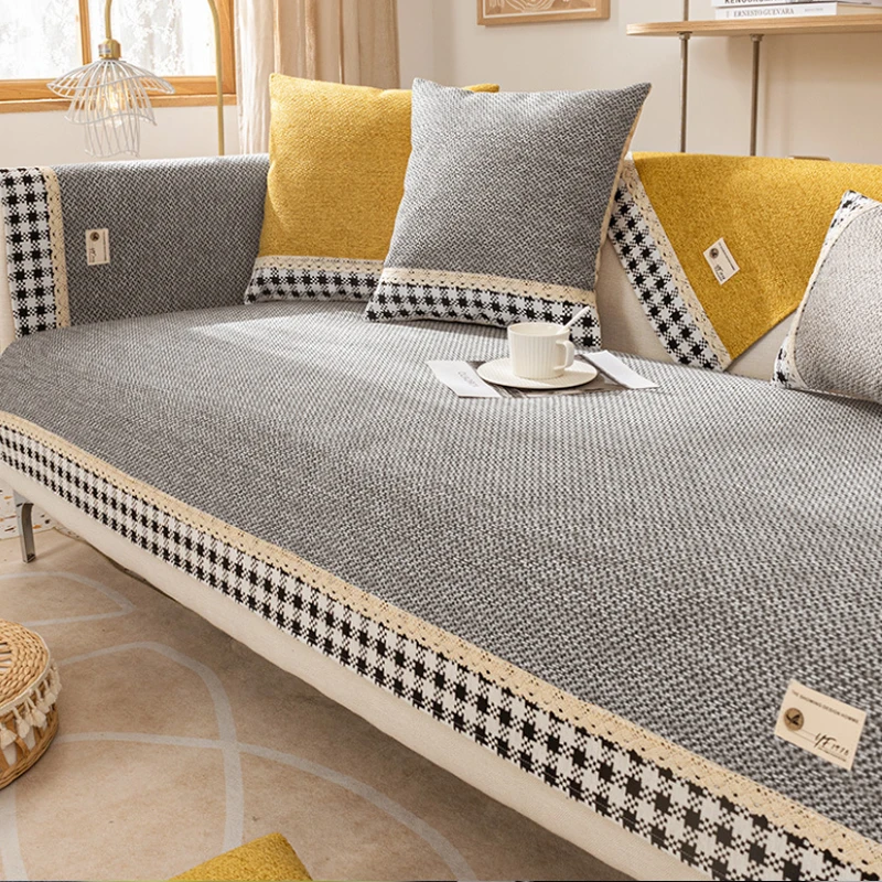 

Cotton Linen Sofa Cover Soft Sofa Towel L Shape Corner Sofa Covers for Living Room Universal Couch Cover Non-slip Sofa Slipcover