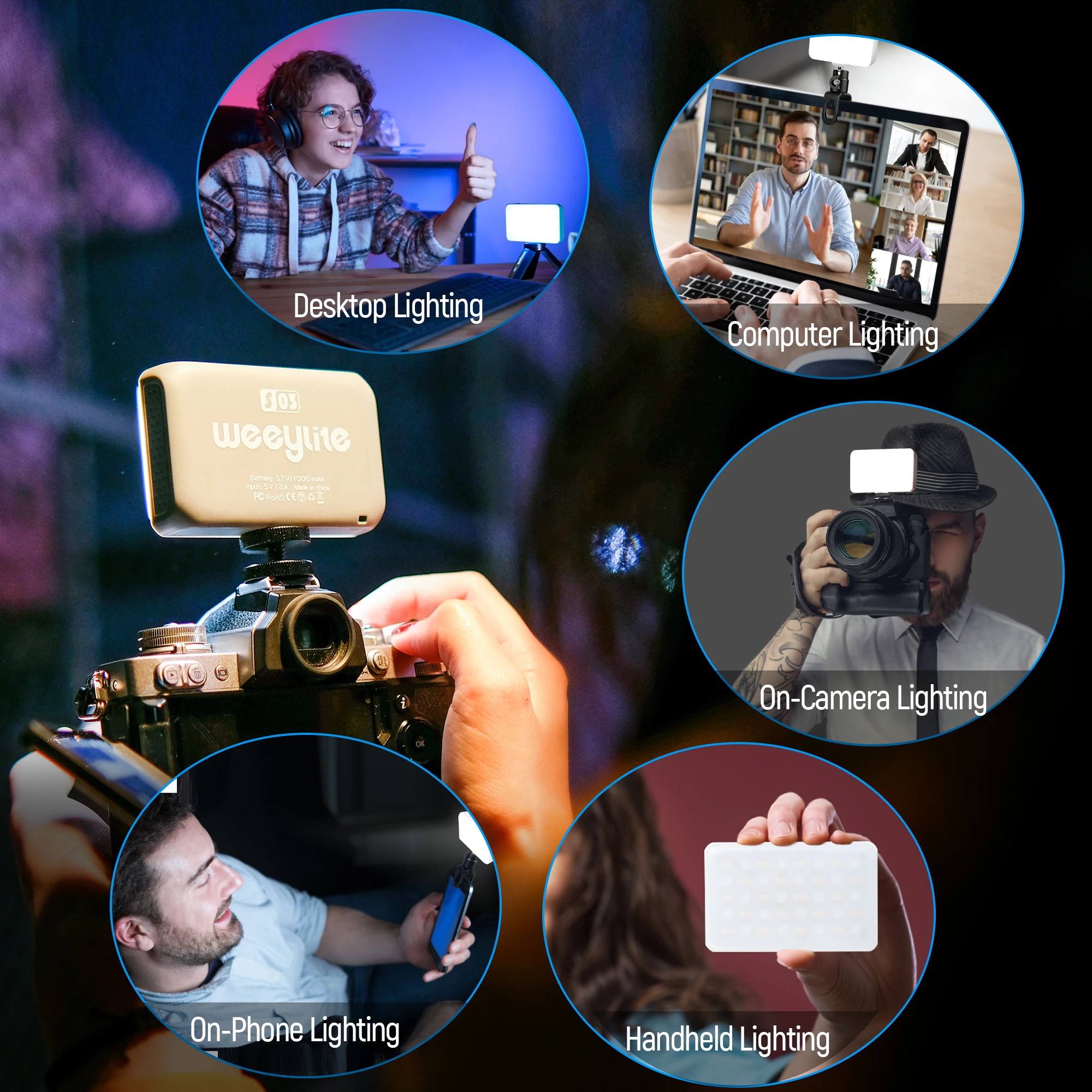 Weeylite S03 Светодиодная лампа для видеосъемки Цветной RGB заполнясветильник свет