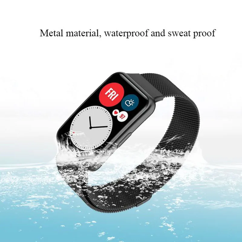 Stainless Steel Strap For Huawei Band 7 Magnetic Loop Watchband Women Men Watch Metal Bracelet For Huawei Watch Band 7 correa