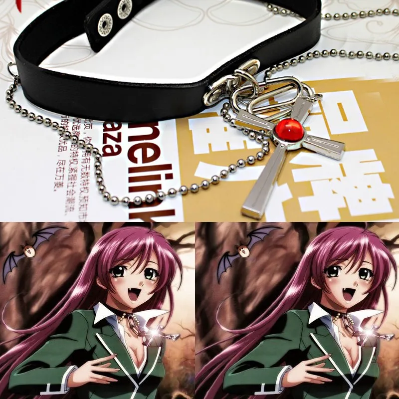 

Cosplay Rosario + Vampire RosaVam Moka Akashiya Cross choker Necklace Cosplay Jewelry For Women Girls