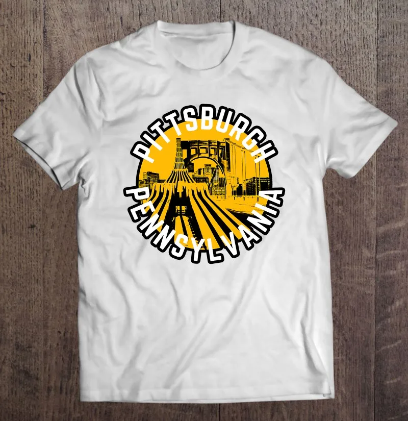 

Pittsburgh Pennsylvania Steel City Skyline Bridge 412 Home T Shirt Vintage T-Shirt Men Men T-Shirt Men's T-Shirt Anime T-Shirt