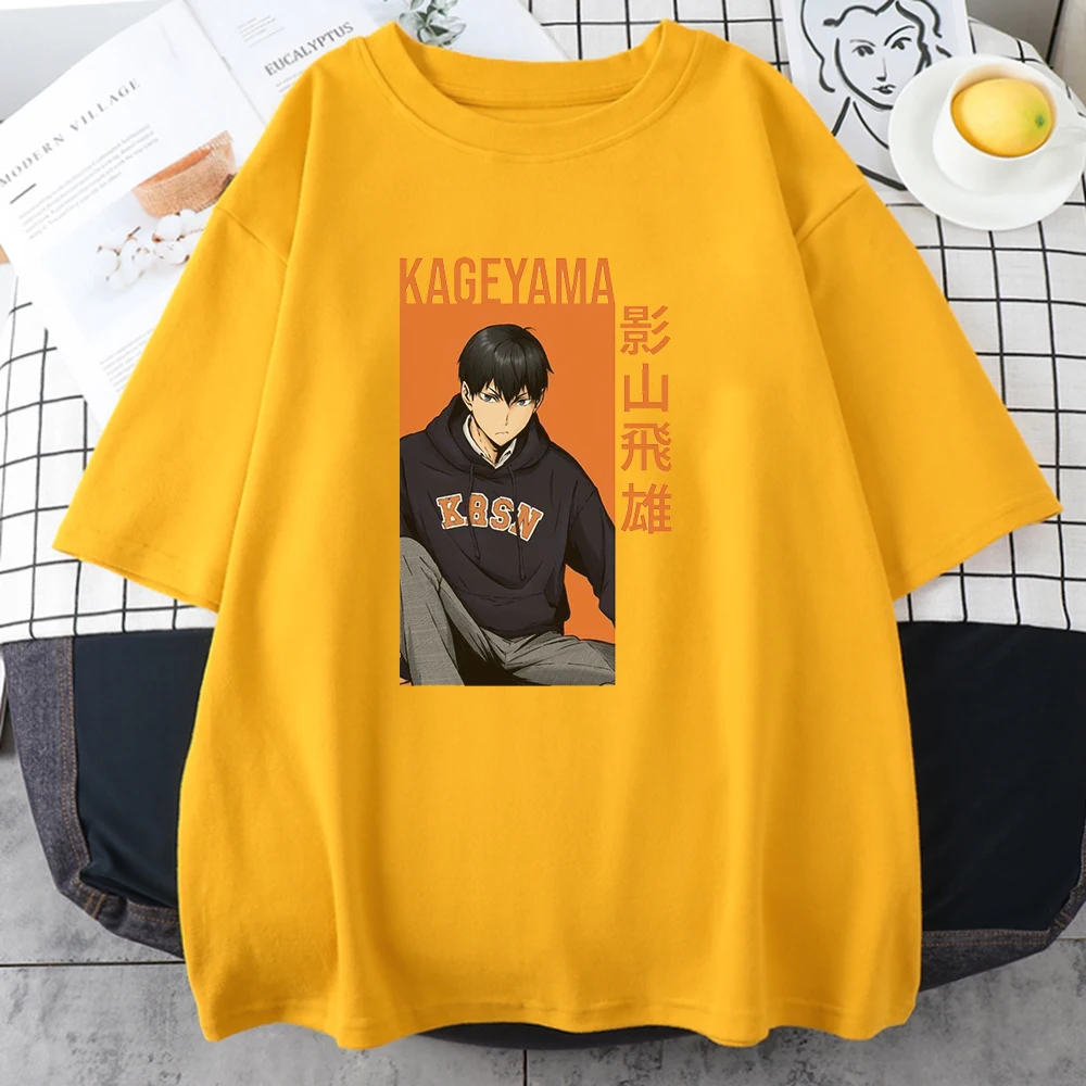 

Kageyama tobio Аниме Haikyuu Футболка с принтом персонажа Мужская модная одежда оверсайз хлопковые повседневные топы брендовая дышащая футболка