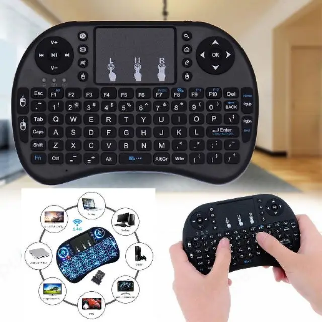 

7 Color Backlit I8 Mini Wireless Keyboard Mouse 2.4GHz3 Colour Air Mouse With Touchpad Remote Control Android TV Box