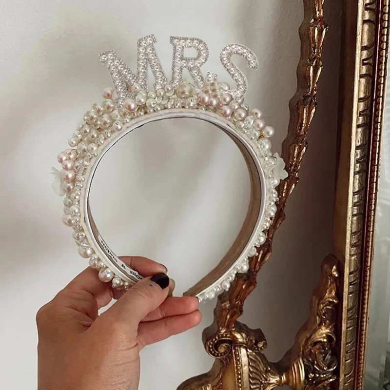 

Mrs crown tiara Bachelorette hen Party Bridal Shower wedding engagement Bride to be honeymoon trip Decoration Gift Photo props