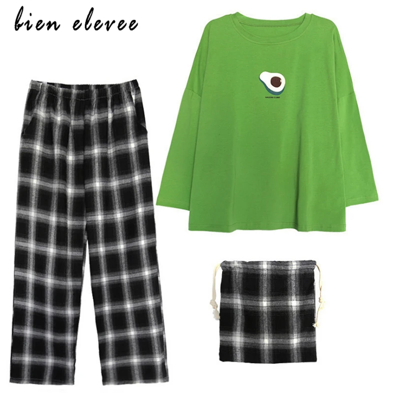 

Милый пижамный комплект, мультяшная Пижама, Женские топы и брюки, весенне-летняя свободная пижама с длинным рукавом, ночное белье, костюм из ...