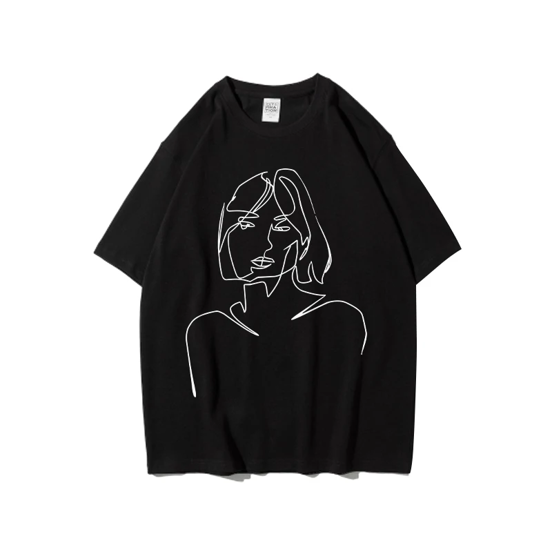 

Extfine Creative Lady Graphic Men Shirts Fashion Streetwear Black Tops Short Sleeve Summer Male Tee Shirt Casual Unisex Clothing