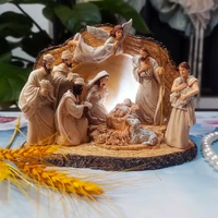 jesus birth family portrait resin decorative ornament christian gifts christian jesus statue christ figurines and miniatures