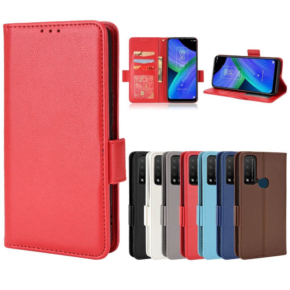 Чехол-кошелек с слотом для карт TCL 20 R 5G 6 52 дюйма кожаный противоударный чехол