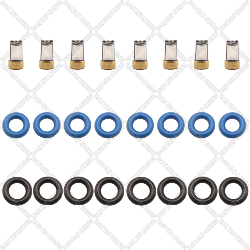 

8 set Fuel Injector Service Repair Kit Filters Orings Seals Grommets for 28228793 For Wuling 1990-1998