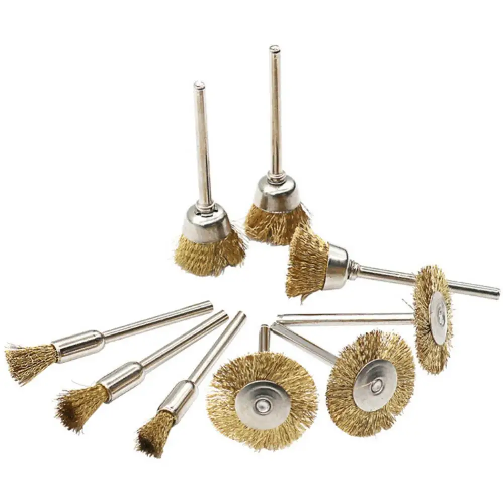 

3mm Copper Wire BrushBurr Mini Brush Rotary ToolGrinding Head Grinder Burr Abrasive Polishing Metal Rust Removal Brush Set