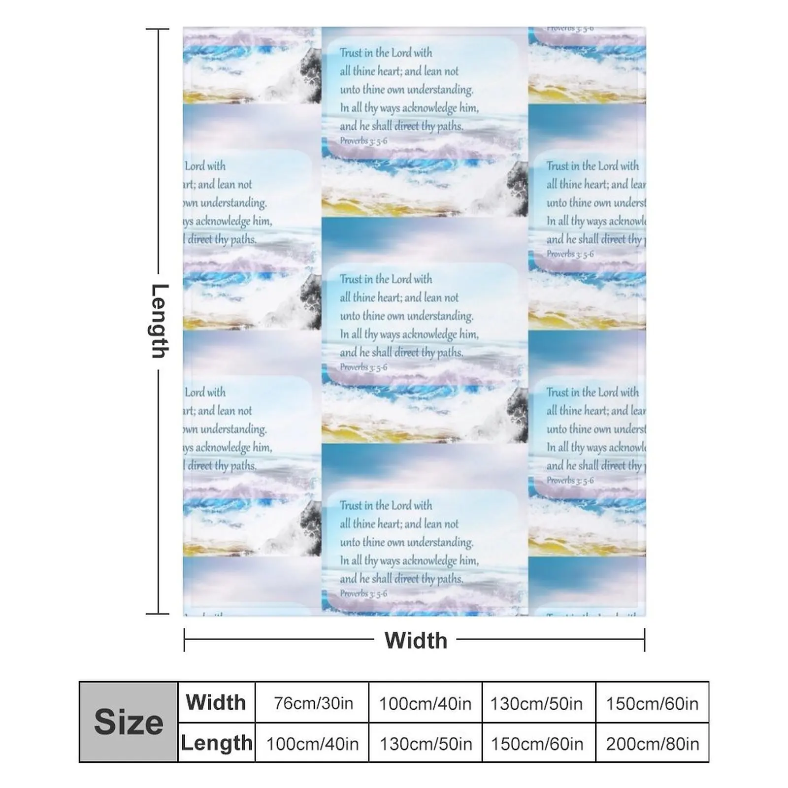 Присегда 3:5-6 Писание на океанском фоне Пледы Полярные пляжные одеяла