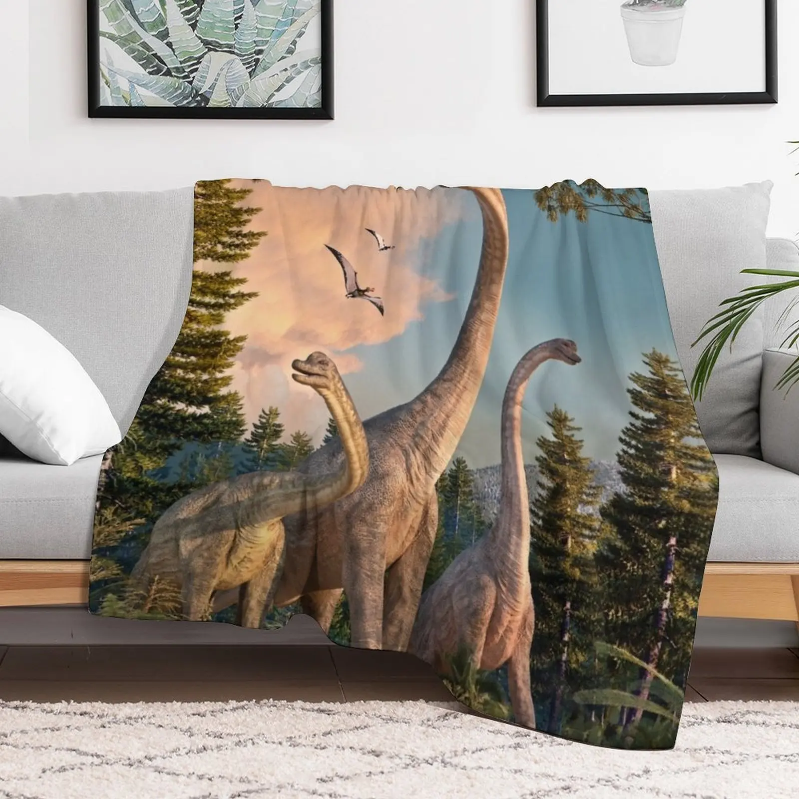 Одеяло Brachiosaurus Walk покрывала забавный подарок мягкие одеяла для кроватей