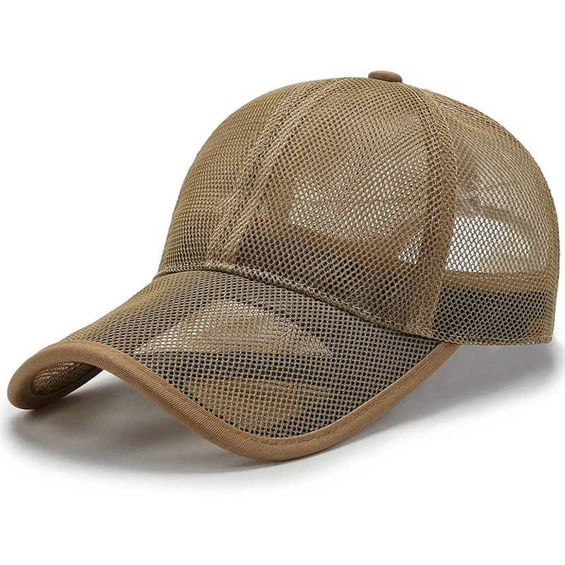 

Бейсболка унисекс сетчатая дышащая однотонная, летняя Регулируемая шляпа от солнца, для отдыха на открытом воздухе, мужская Кепка с козырьк...