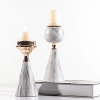 fashion marble texture candle holder elegant decorative heat resistant sturdy table centerpiece candle stand for home decor