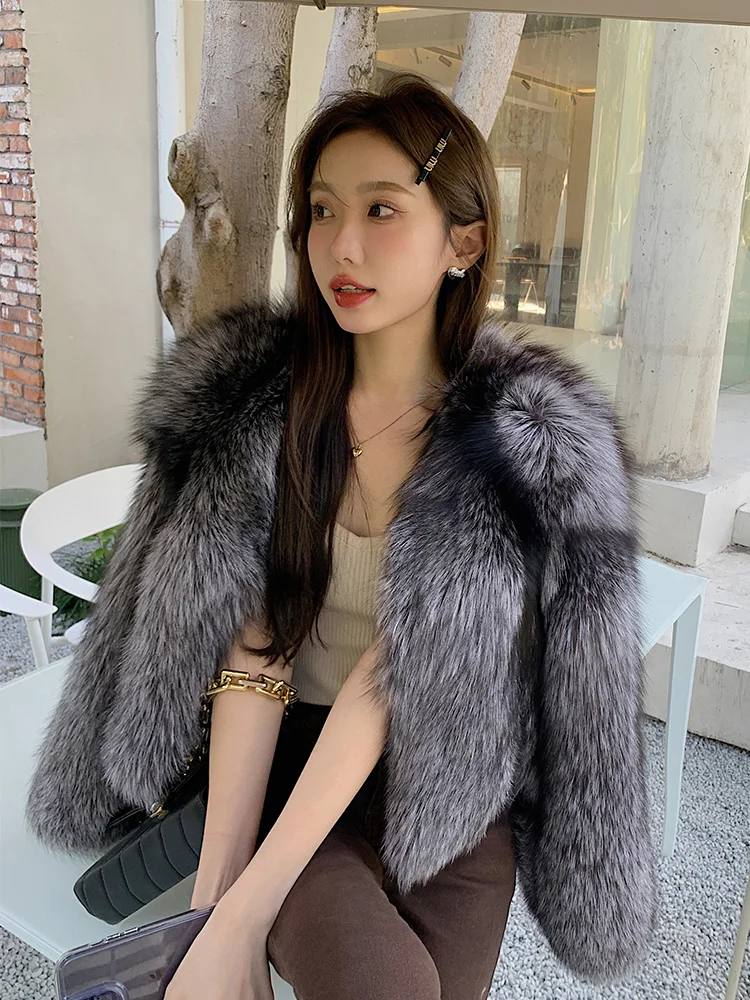 Fangtai 2023 Fashion Natural Real Fox Fur Coat Women Outwear FemaleVest Coats Winter Warm Luxury Clothing Free Shipping Jackets