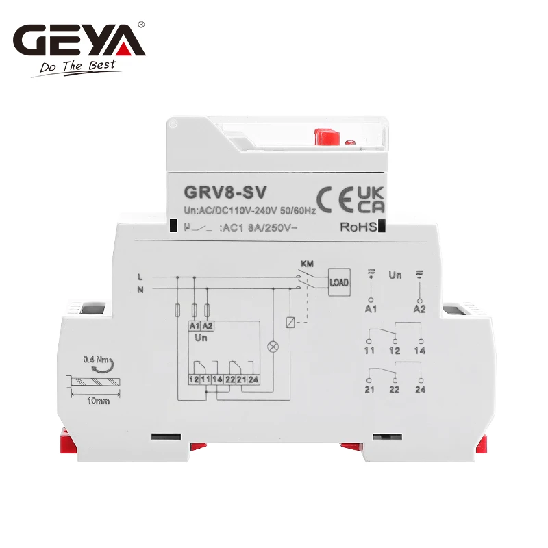 GEYA GRV8-SV однофазное реле напряжения с цифровым ЖК-дисплеем 8A 2SPDT защиты от
