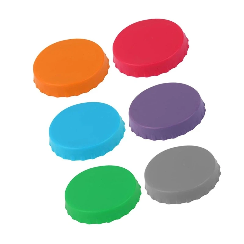 Набор из 6 пищевых силиконовых крышек для банок. Красочные и гибкие герметики