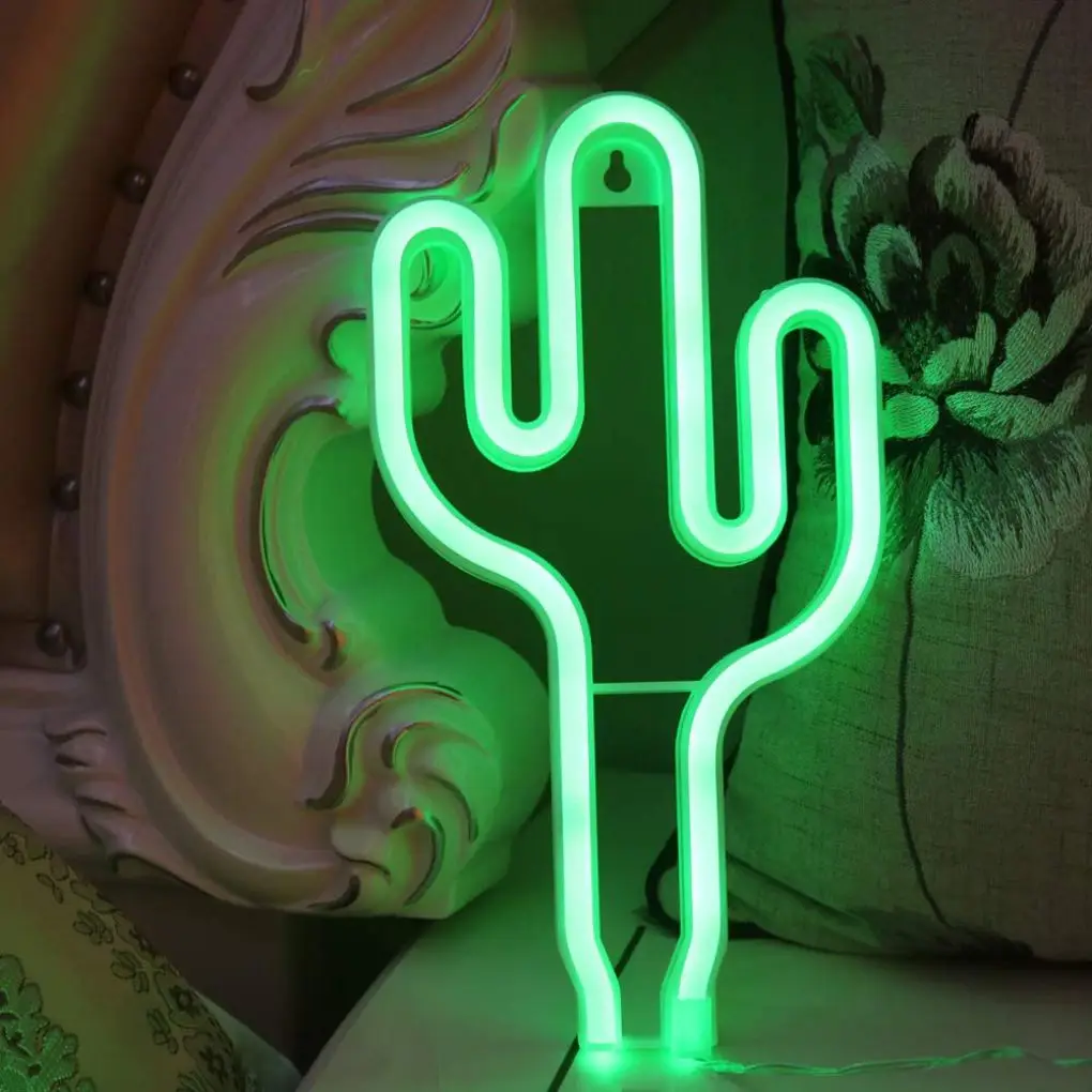 

Decoration Light Cactus Shape LED Atmosphere Lamp Acrylic Wall Bedroom Night Light for Party