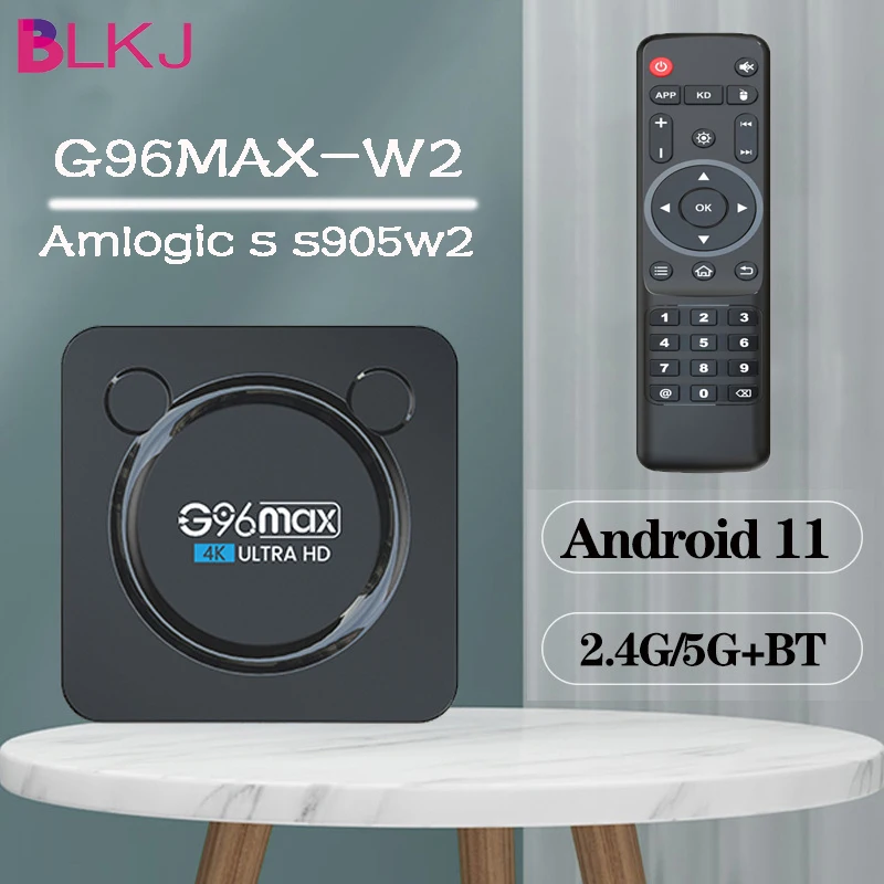 Купи Blkj TV Box 11 Android G96 Max S905 W2 2, 4 г и 5 г Wi-Fi 16 г 32 ГБ 64 ГБ BT 4k Smart TVBox Android 10 Set Top Youtube Media player за 1,735 рублей в магазине AliExpress