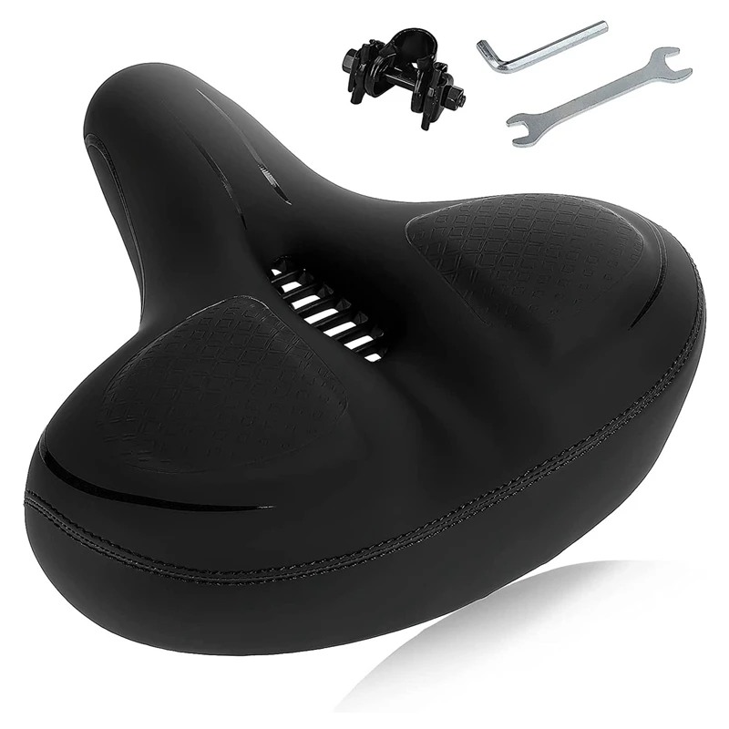 

Oversized Bike Seat For Men Women Bicycle Seat , Waterproof Bike Saddle Pad, Universal Fit For Peloton Bikes,Black