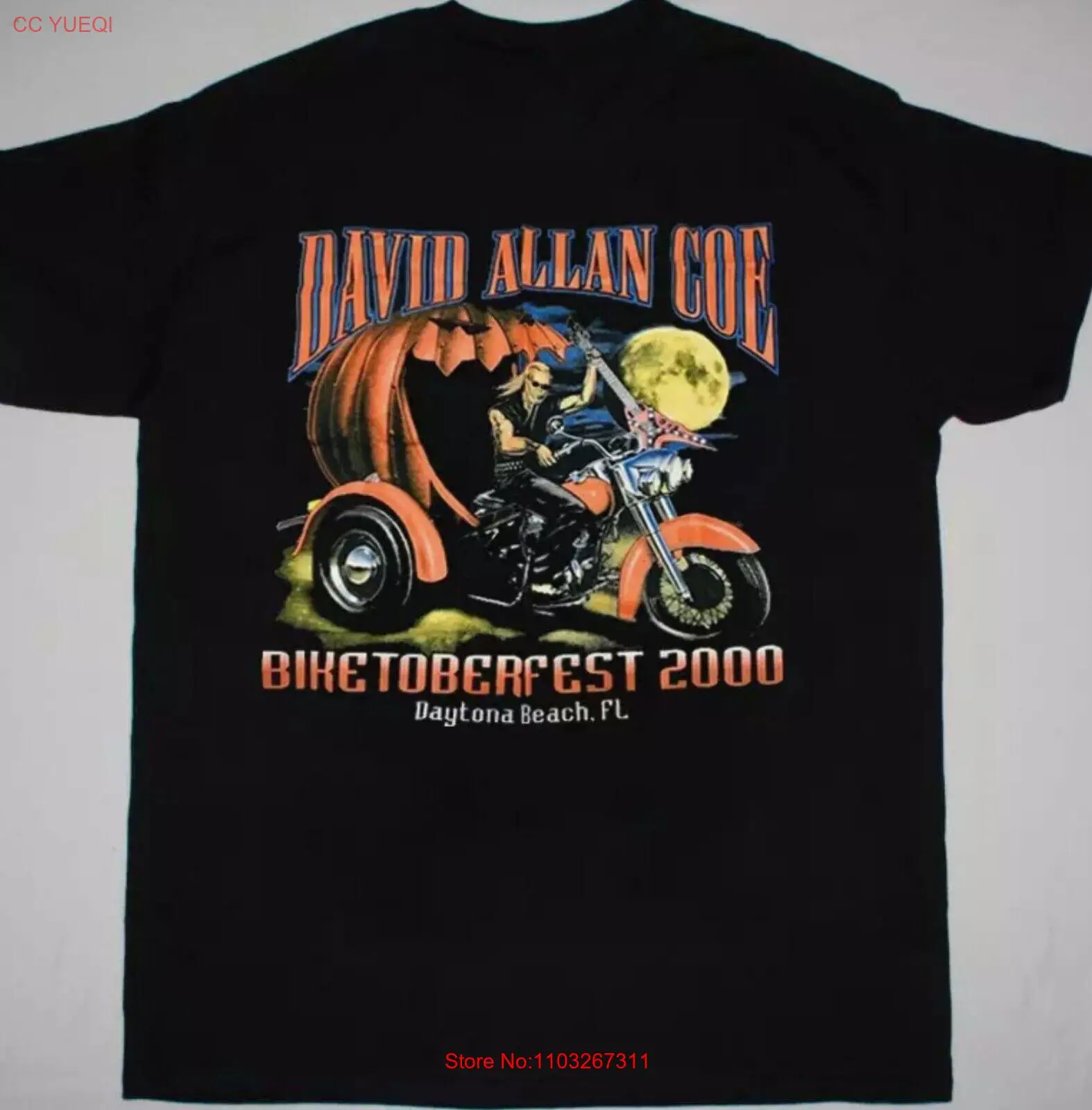 David Allan Coe Biketoberfest 2000 Черная футболка унисекс от S до 5XL