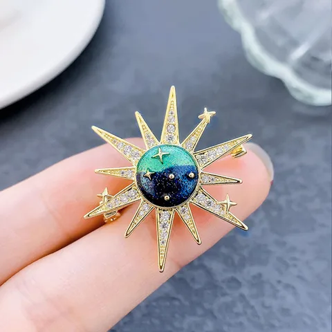 Серия «Звездное небо», брошь от солнца, фантазия, синяя Вселенная, звездное небо, брошь от солнца, индивидуальный дизайн, булавка для одежды, трендовые аксессуары