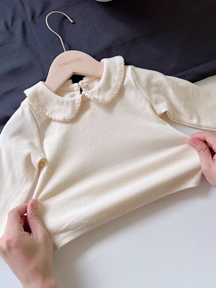 Осенне-зимняя детская нижняя рубашка на флисовой подкладке утолщенная кукла для