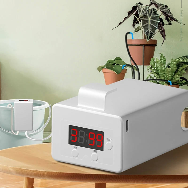 

Garden Watering Timer Irrigation LCD Screen Timing Automatic Watering Household Potted Dripping Water Seeper with1.5m Water Hose