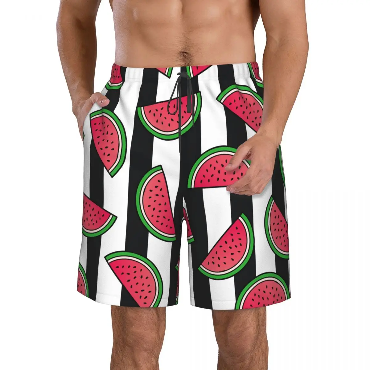 

Quick Dry Swimming Shorts For Men Swimwear Man Swimsuit Swim Trunks Summer Bathing Beach Wear Watermelon Vintage Stripe