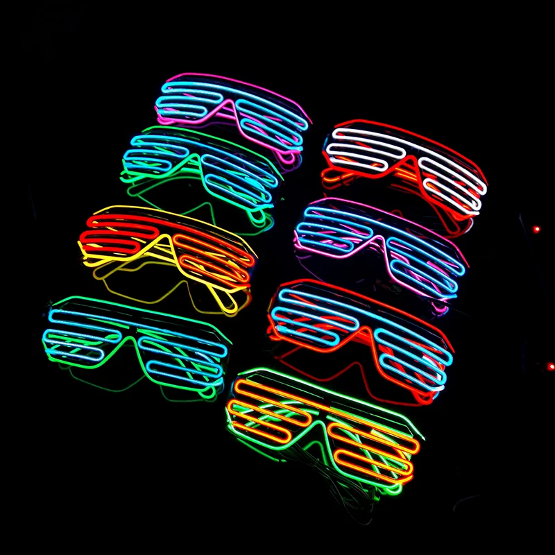 LED Neon Rave Glasses Flashing LED Sunglasses 16Color Light Up Glasses Carnival Party Glow In The Dark Glasses Festival Supplies images - 6