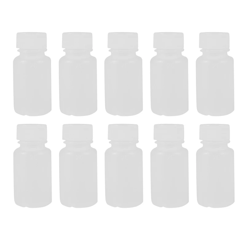

10 Pcs 20Ml White Mini Travel Empty Plastic Alcohol Alcohol Bottle