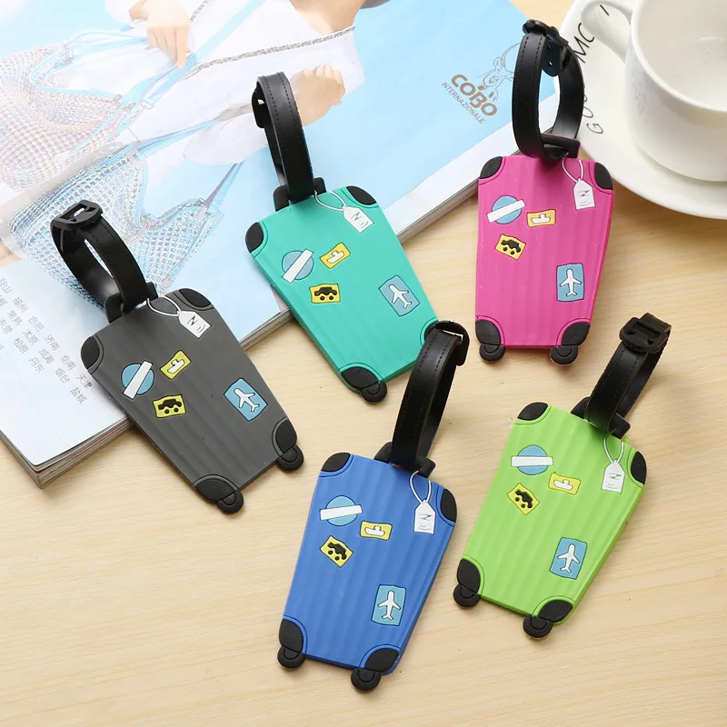 

New Fashion Silicon Luggage Tags Travel Accessories for Bags Portable Luggage Tag Cartoon Style for Girls Boys Card Cover