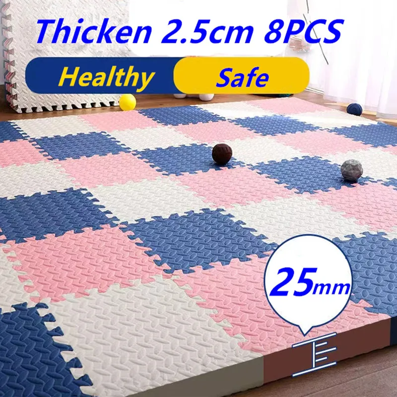 Tatames Play Mats Thicken 25mm Foot Mat Playmat Baby Puzzle Mat 8PCS 30x30cm Baby Floor Mat Baby Game Mat Baby Mat Puzzle Mat
