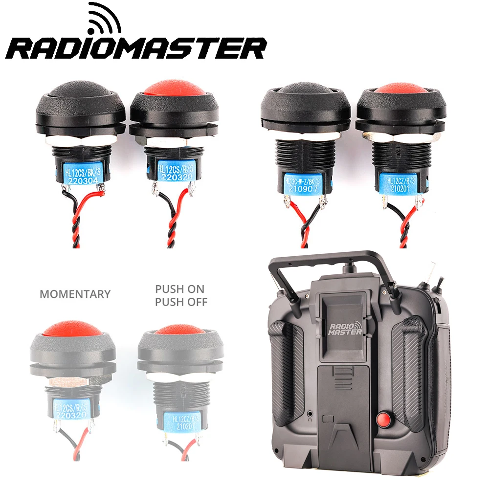 Botón RadioMaster/interruptores Momentar, pulsadores de encendido/apagado compatibles con piezas de actualización de control remoto TX16S
