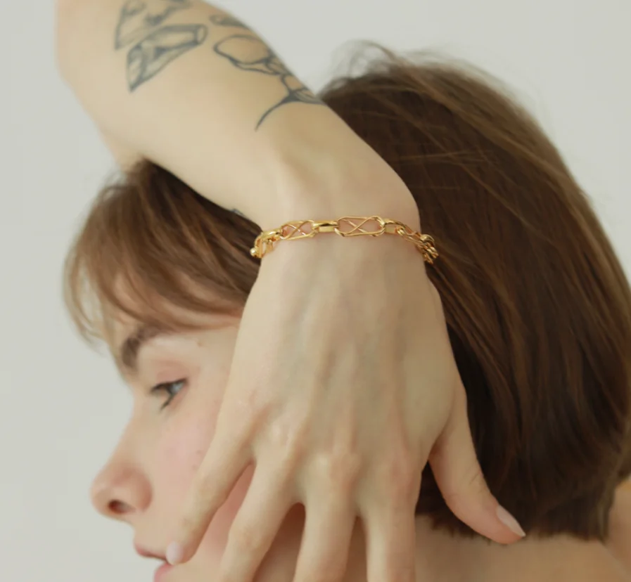 Новинка 2022 трендовые простые медные позолоченные уличные металлические цепи