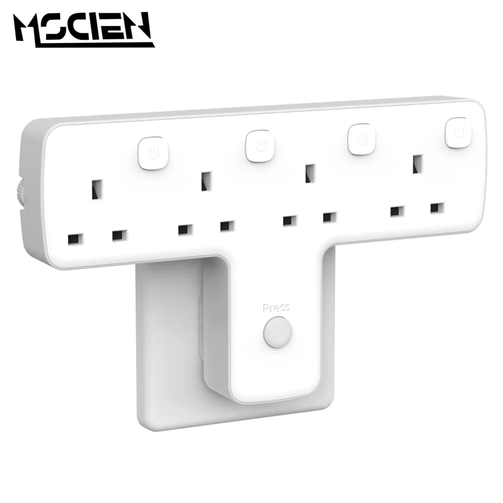 

MSCIEN Multi Rotatable Extension Sockets with Switch White Wall Plug Adapter Surge Protection Power Strip for UK SG SA MYS IRL
