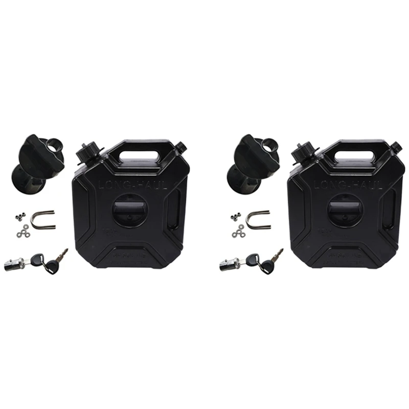 

2X 5L Petrol Can For Fuel Tank Container Scooter Motorcycle Petrol Can Backup Fuel-Jugs With Lock&Key