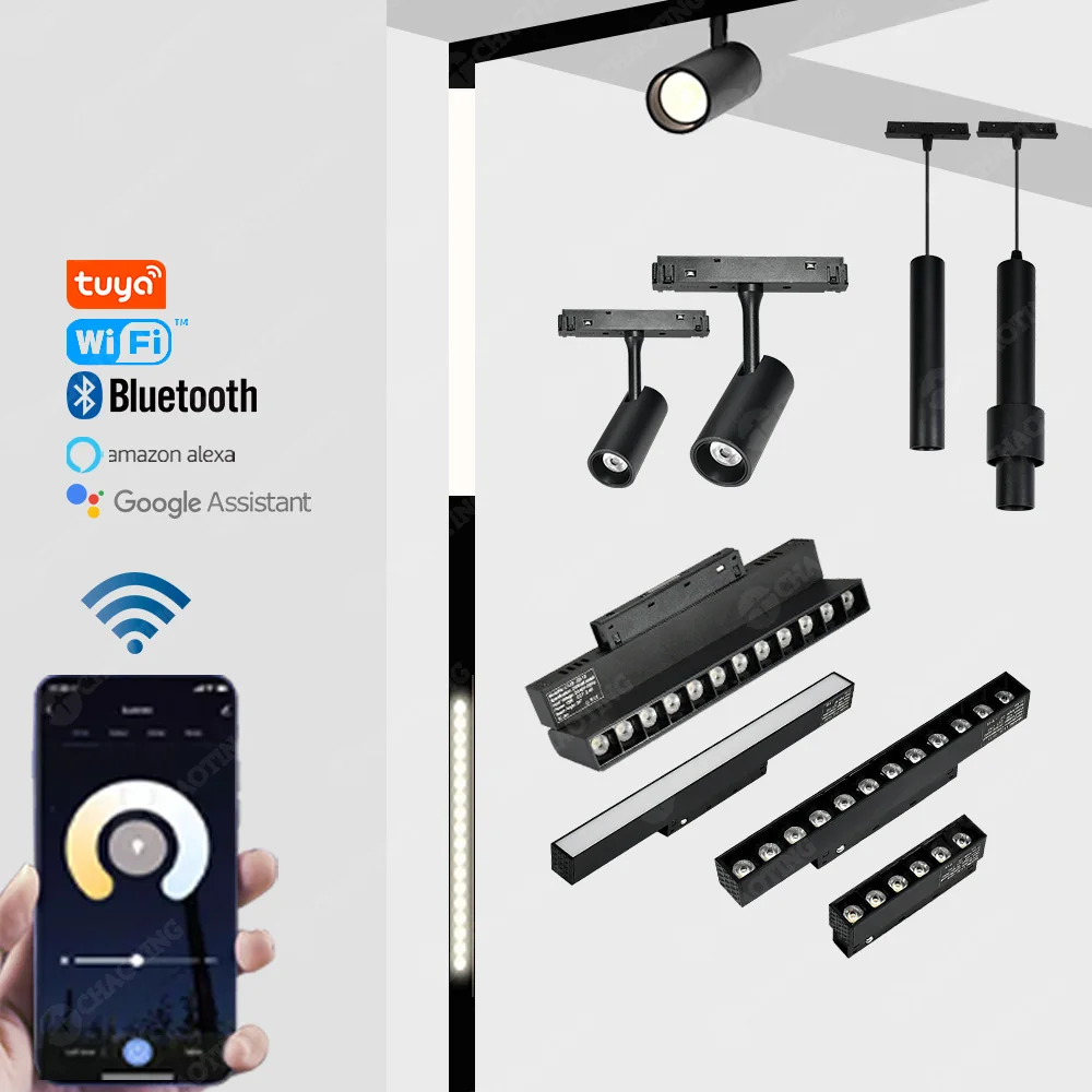 48 В Tuya ZigBee Dimmer Smart Magnetic Led Rail Track Складной линейный трековый светильник