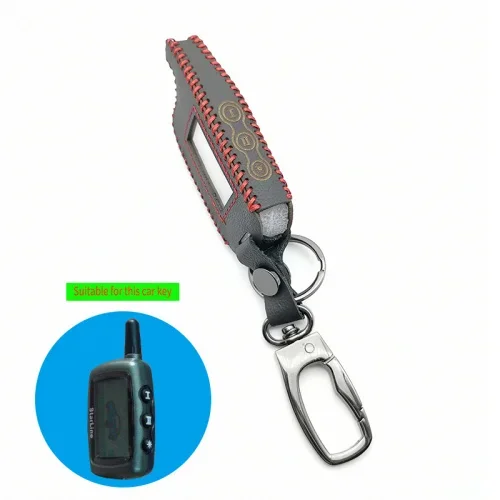 

Чехол для ключей из натуральной кожи для Starline A6 A9 A8, двусторонняя автомобильная сигнализация, пульт дистанционного управления, ЖК-брелок, чехол для ключей, контроллер, аксессуары