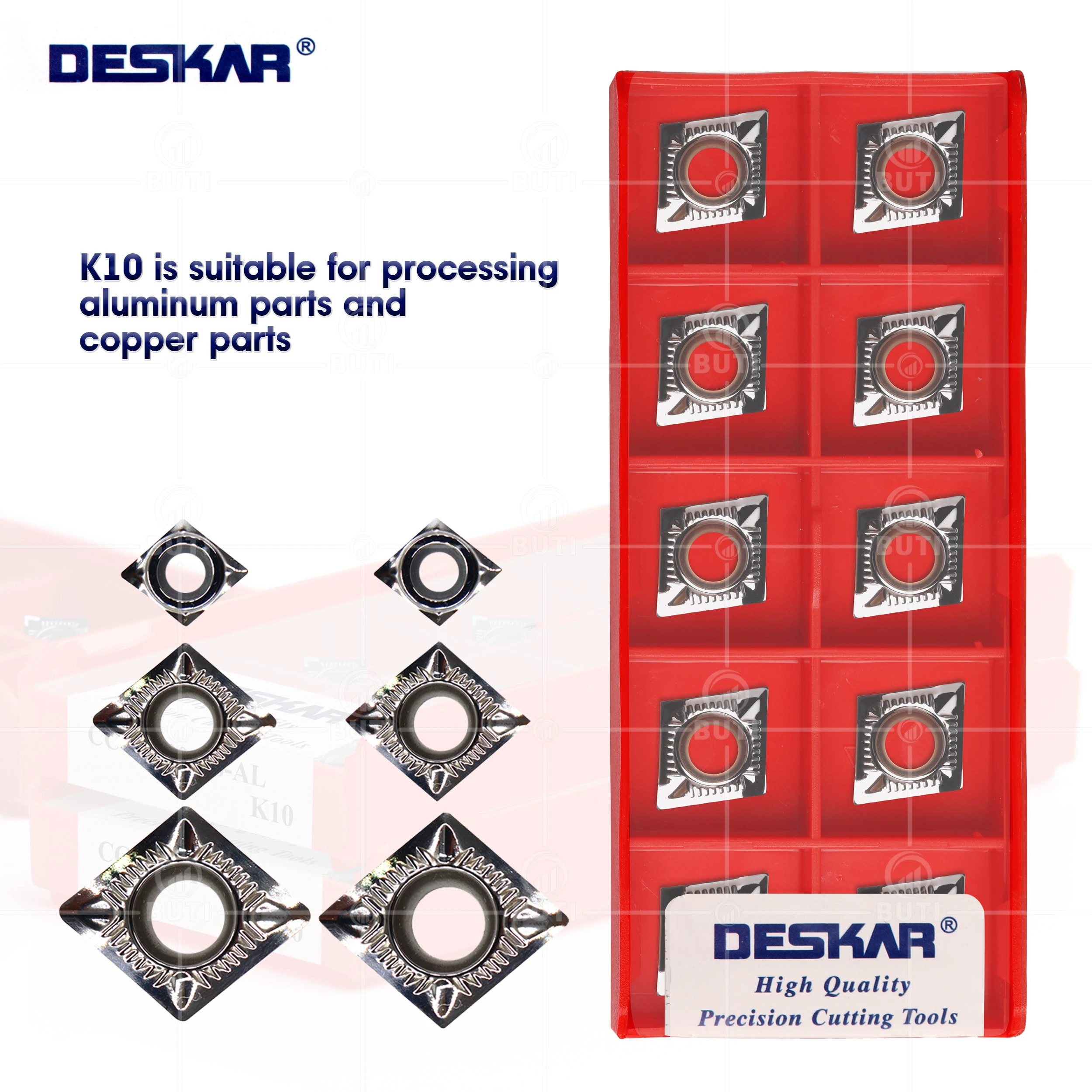 DESKAR 100% оригинальный CCGT060202/04 CCGT09T302/CCGT09T304/CCGT09T308 CCGT120404 AL K10 токарный станок с ЧПУ, лезвия для алюминия