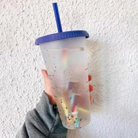 700ml water cup eco friendly large capacity pp color changing drinking cup for home