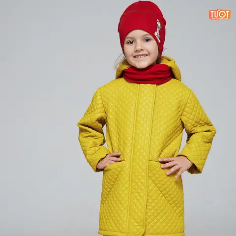 Детская демисезонная стеганая куртка TUOT для девочек и мальчиков, горчица